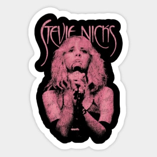 Stevie Nicks Vintage Distressed Pink Design Sticker